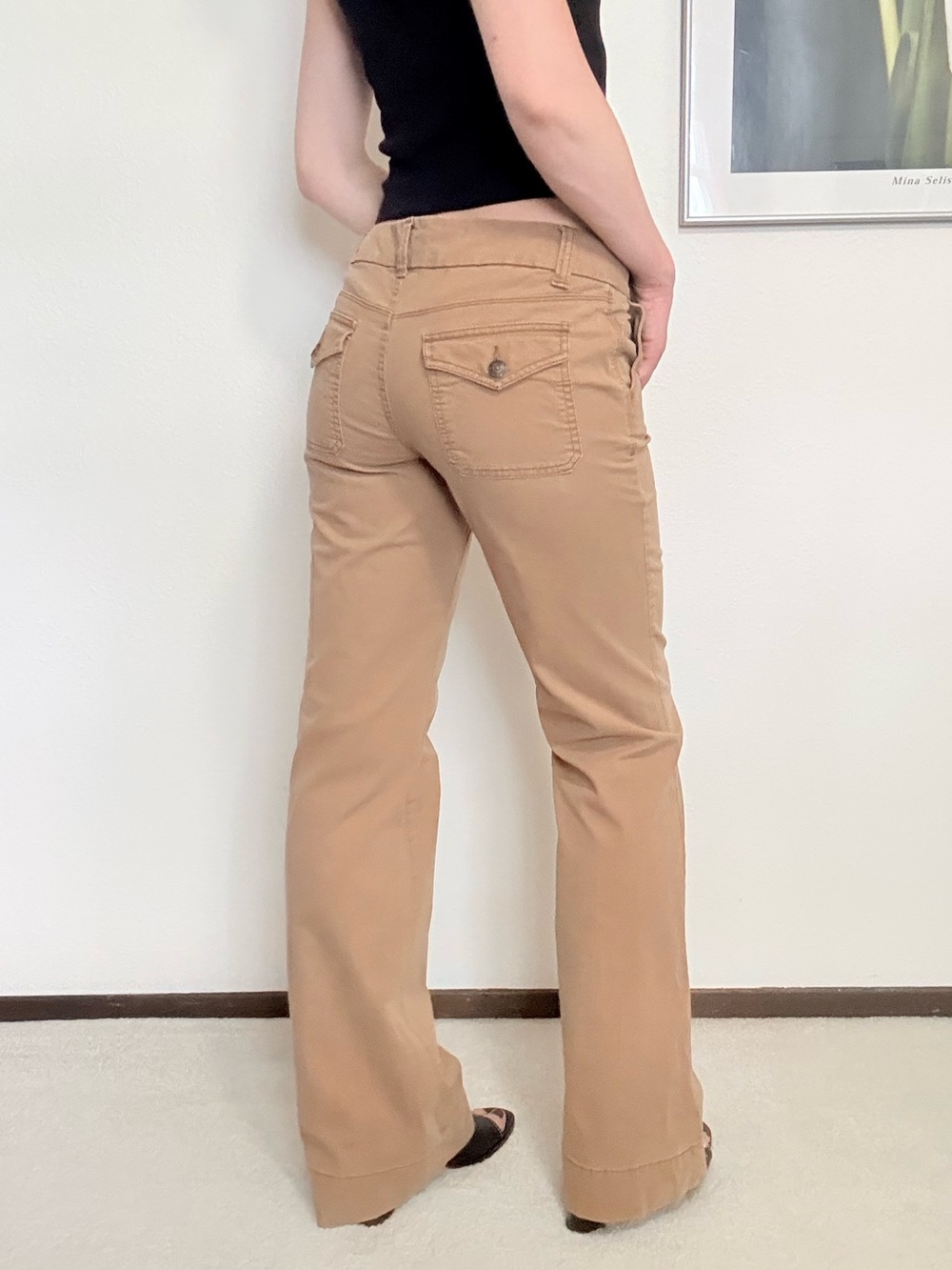 Y2K A.N.A. Low Rise Flare Pants 2000s McBling Indie Grunge